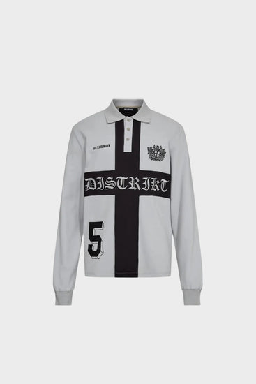 Longsleeve DISTRIKT POLO LS szare Han Kjøbenhavn