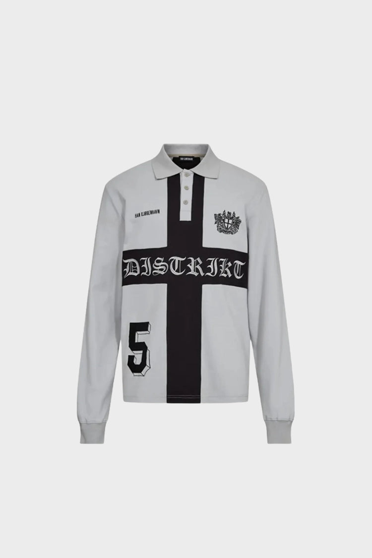 Longsleeve DISTRIKT POLO LS szare