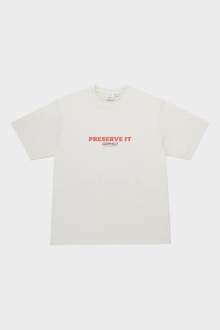 T-shirt FOOTPRINTS PIGMENT DYED cream