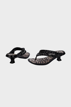 Japonki Melissa × Ganni Thong Kitten Heel czarne