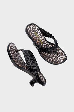 Japonki Melissa × Ganni Thong Kitten Heel czarne