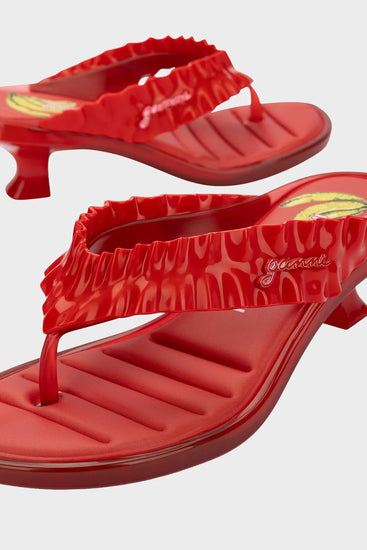 Heel Ganni Thong Kitten Red Melissa
