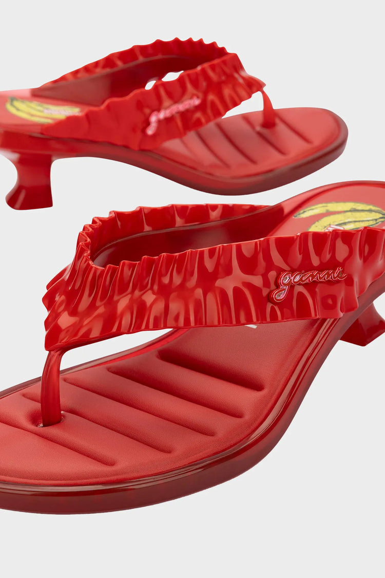Heel Ganni Thong Kitten Red