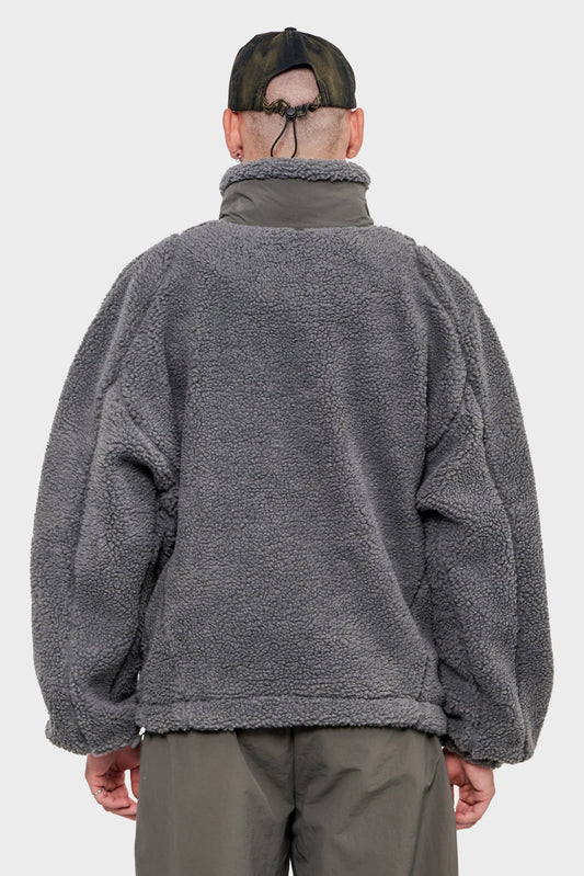 meskie#@Kurtka FLEECE JACKET szara