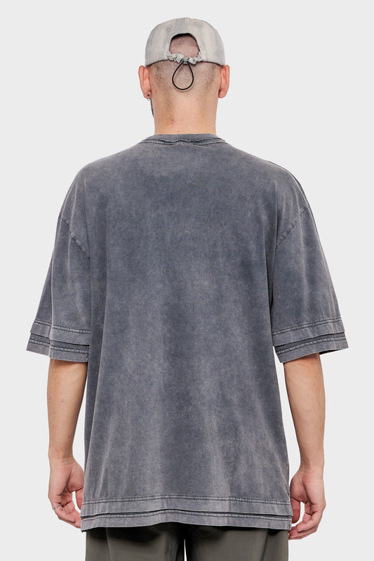 meskie#@Koszulka LAYERED TEE ciemnoszara