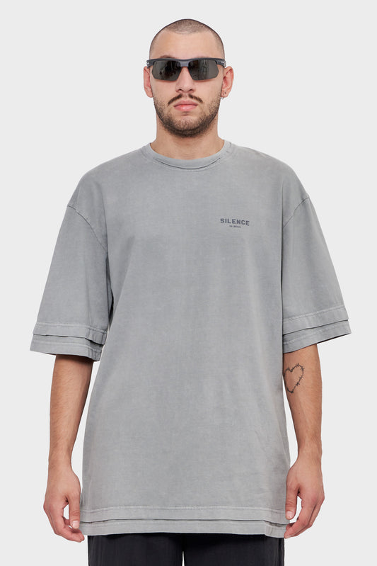 Koszulka LAYERED TEE stalowa