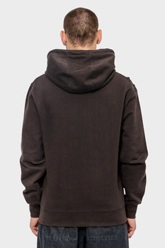 Męska bluza z kapturem, czarna, widok od tyłu, minimalistyczny styl streetwear