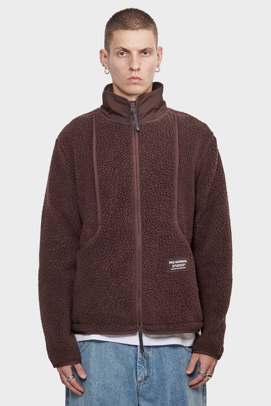 meskie#@Kurtka Off-Race Pile Fleece brążowa