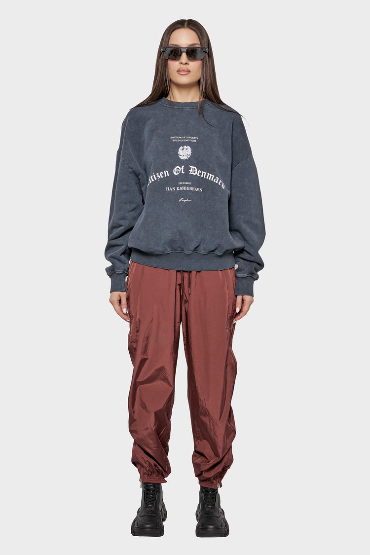 damskie#@Bluza CITIZEN PRINTED CREWNECK szara