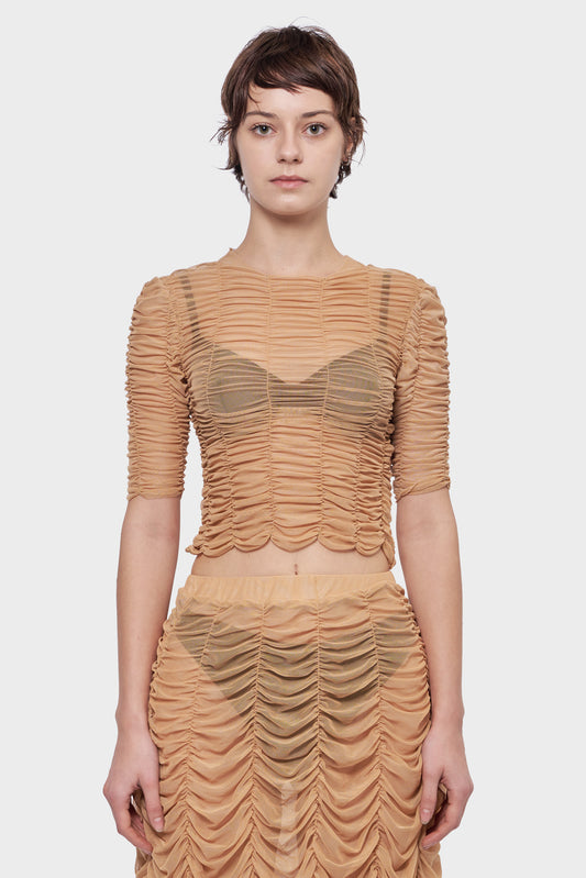 Top MESH DRAPE beige