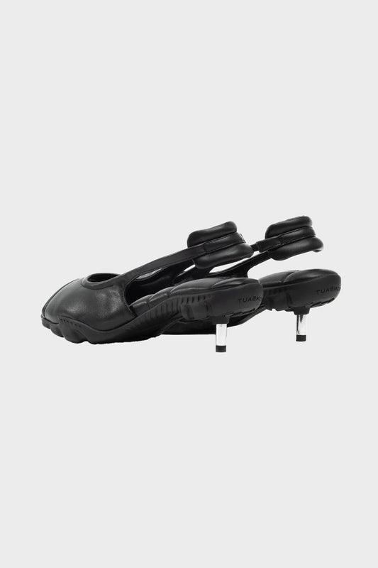 SLIDE KITTEN HEEL black flip-flops