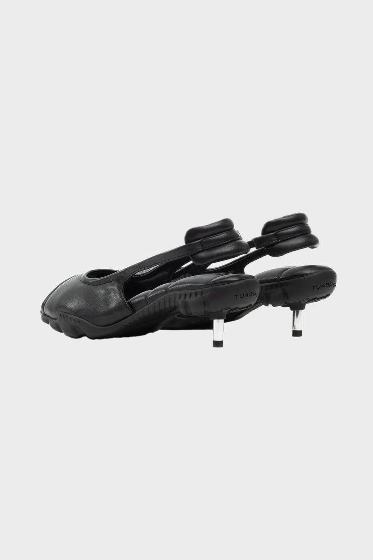 SLIDE KITTEN HEEL black flip-flops