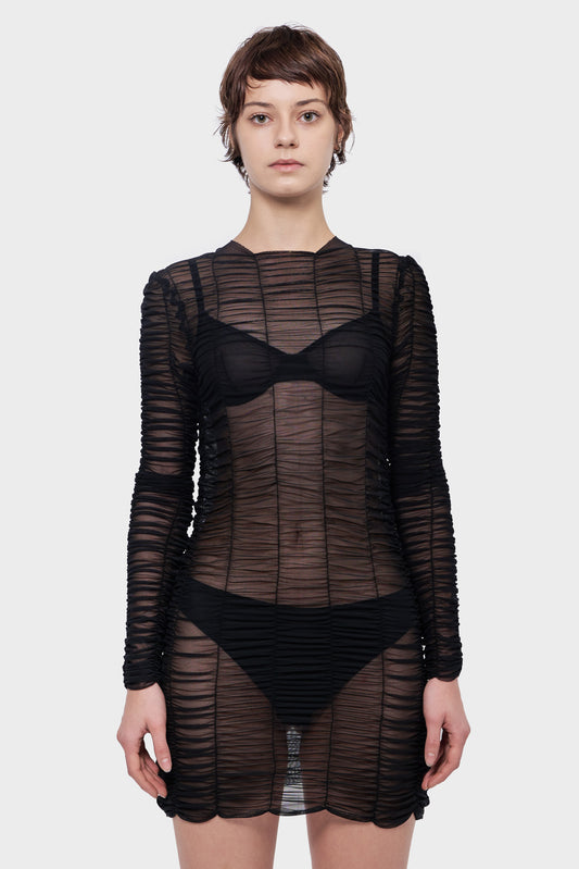 Longsleeve MESH DRAPE black