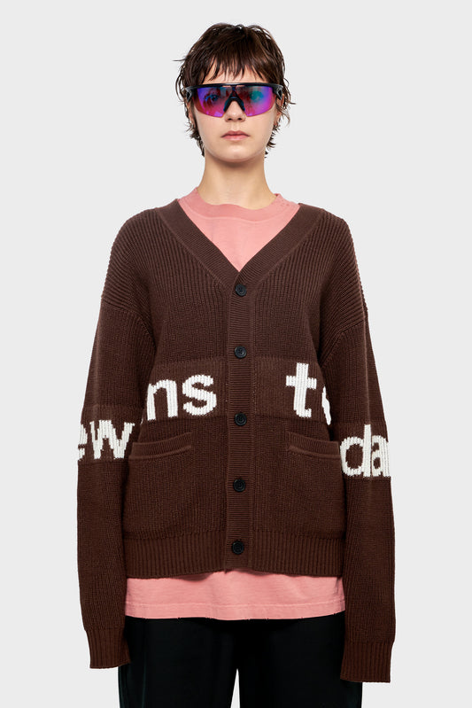 damskie#@Sweter CARDIGAN brązowy