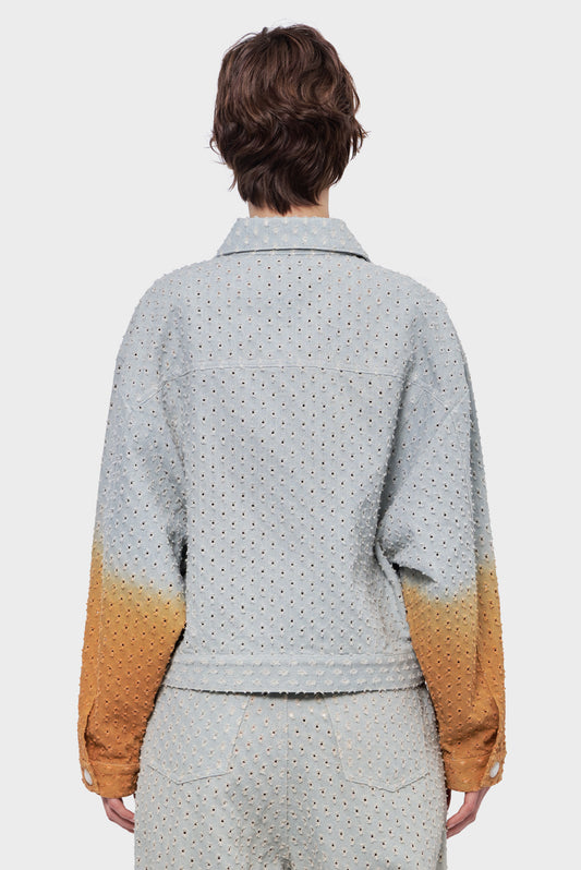 DENIM JACKET light blue/orange
