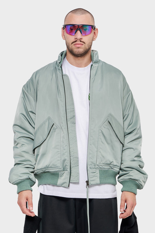 meskie#@Kurtka BOMBER JACKET zielona