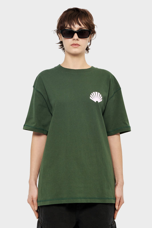 damskie#@Koszulka LOGO TEE KOMBU zielona