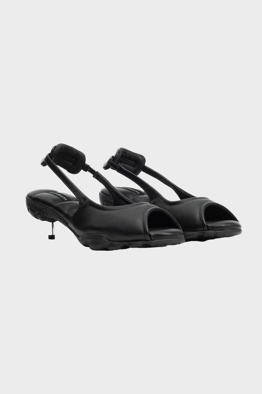 SLIDE KITTEN HEEL black flip-flops