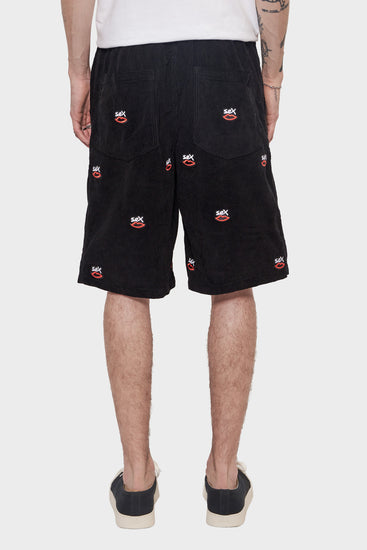meskie#@Szorty SEX LOGO AOP EMBROIDERED czarne