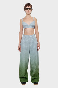 Spodnie PERFORATED JEANS jasnoniebieskie/zielone