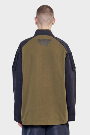 meskie#@Bluza TACTICAL HALF ZIP czarno/zielona