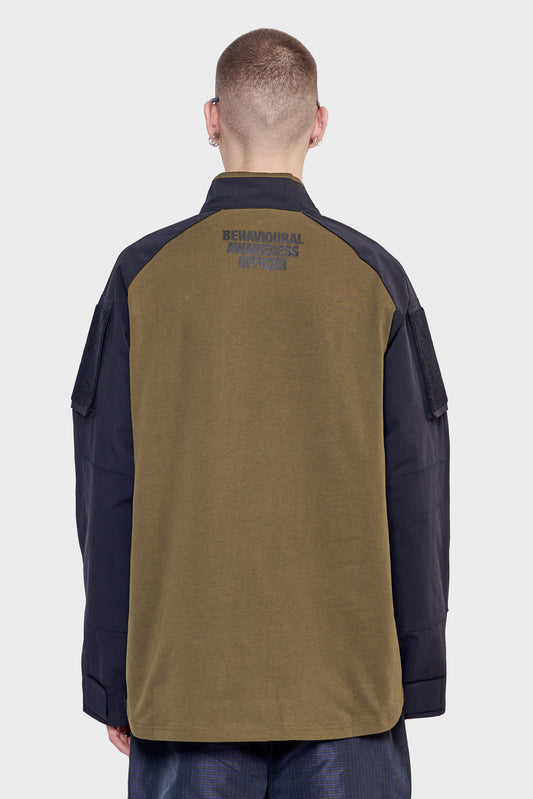 meskie#@Bluza TACTICAL HALF ZIP czarno/zielona