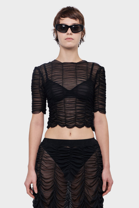 Top MESH DRAPE czarny