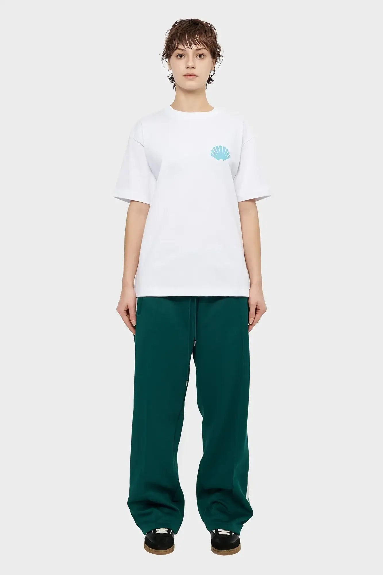 damskie#@Koszulka LOGO TEE biało-niebieska