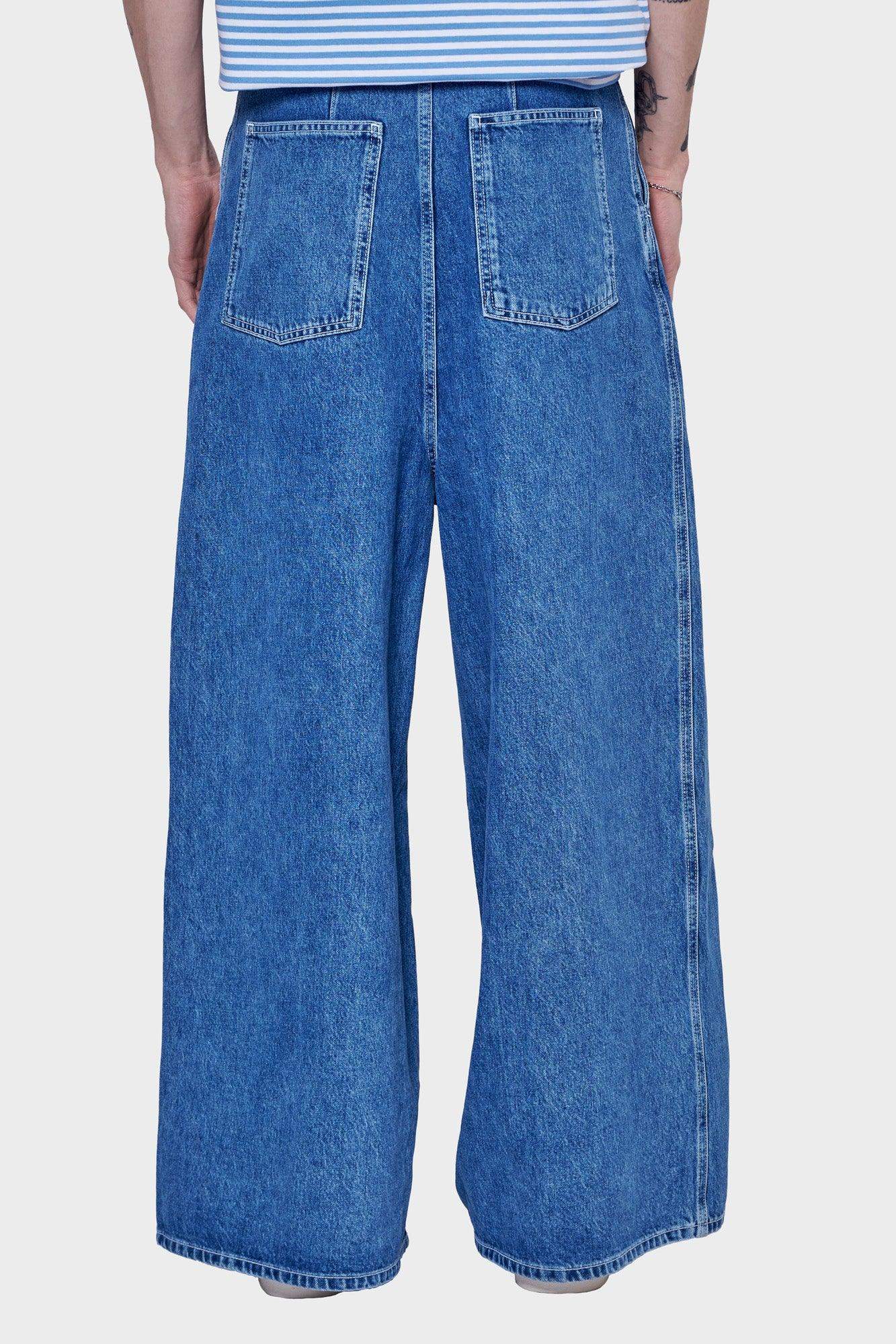 meskie#@Spodnie EXTRA OVER PANTS niebieskie
