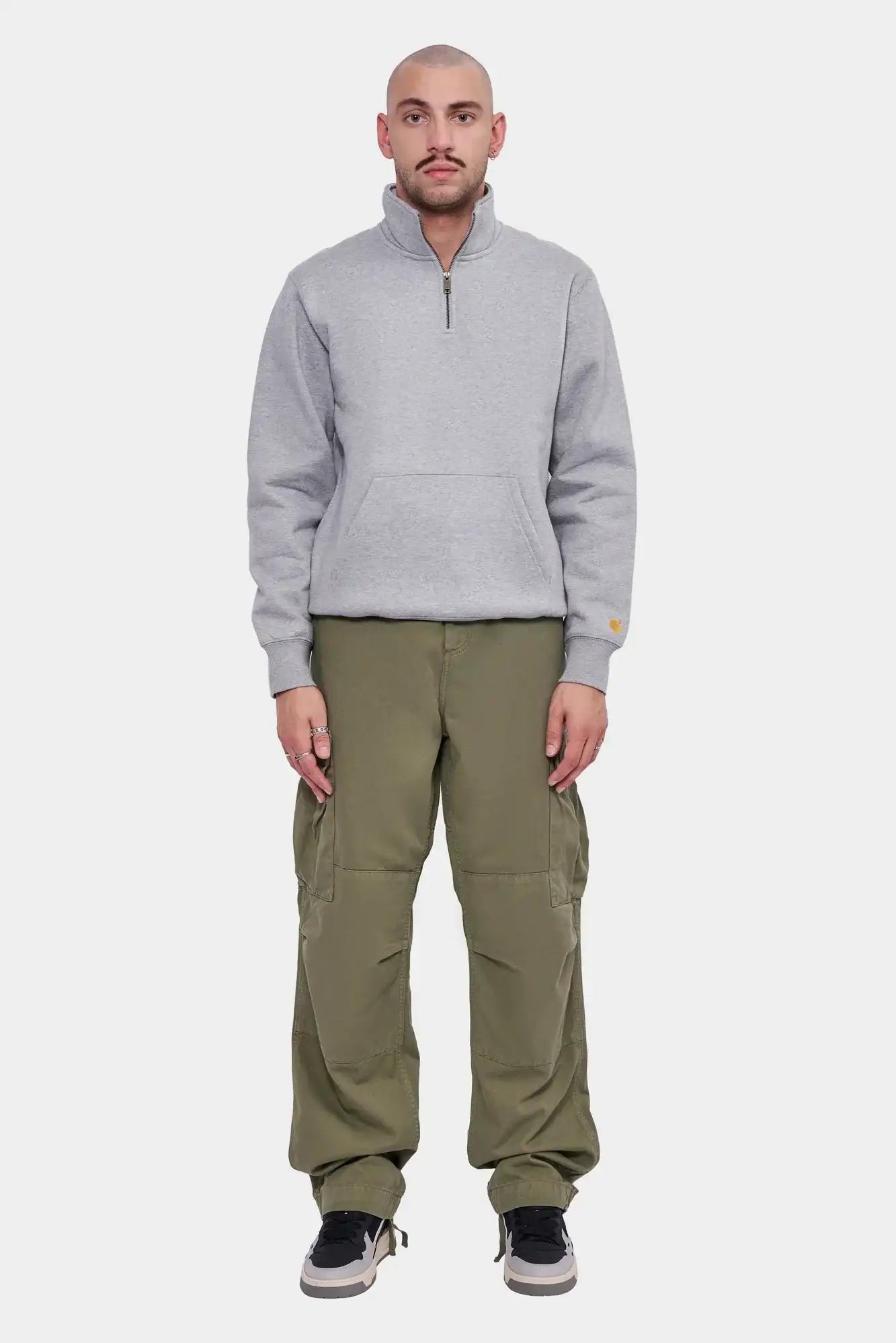 meskie#@Bluza CHASE NECK ZIP szara