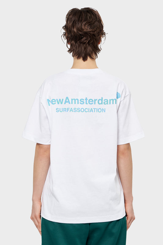 damskie#@Koszulka LOGO TEE biało-niebieska