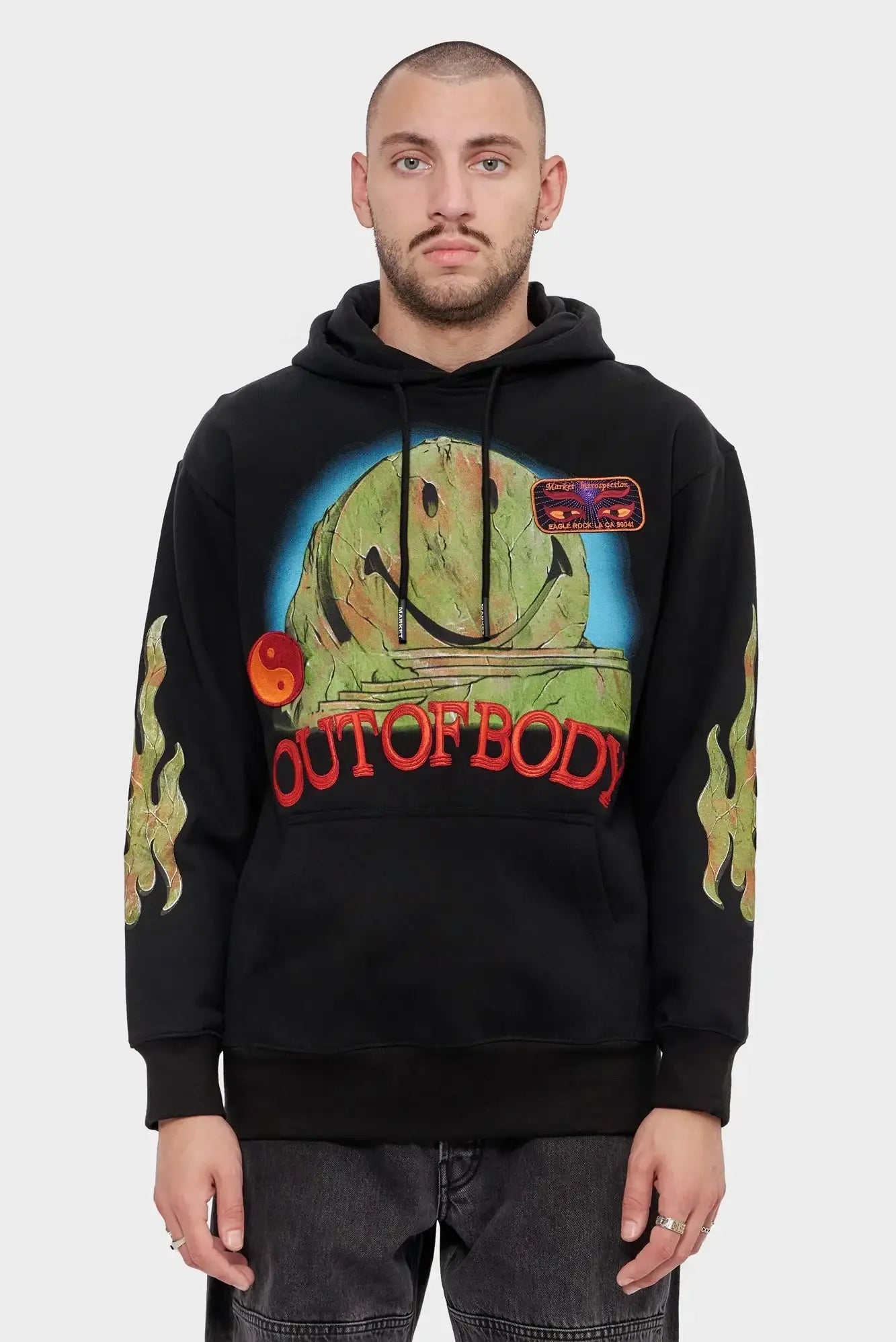 meskie#@Bluza SMILEY OUT OF BODY сzarna