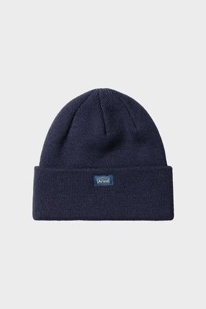 Granatowa czapka zimowa Aries z wywijanym brzegiem, logo na przodzie, odzież uliczna