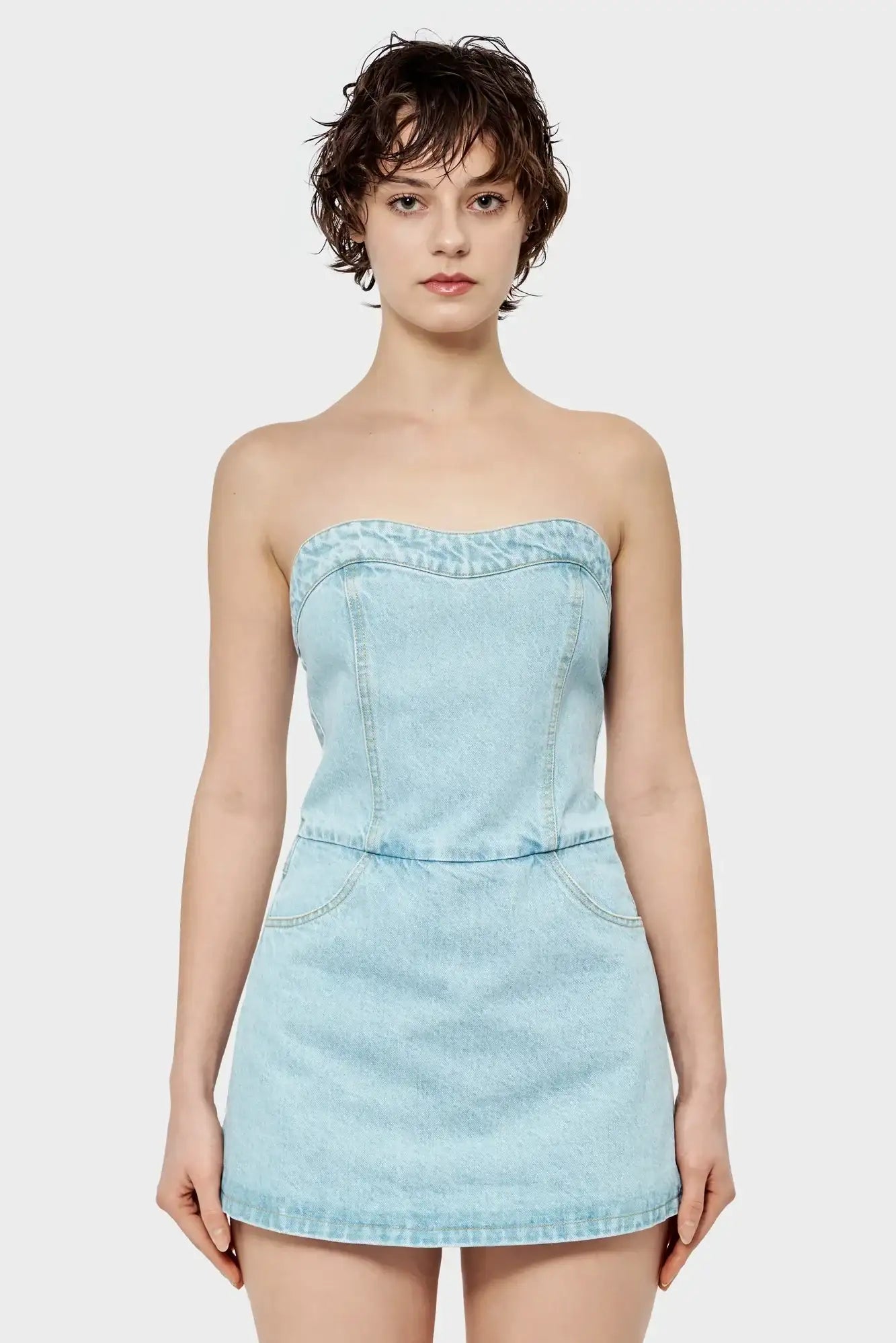 SHORTALL dress, light blue