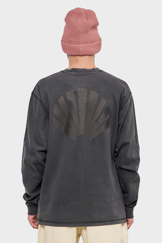 meskie#@Longsleeve LOGO Wyprany czarny