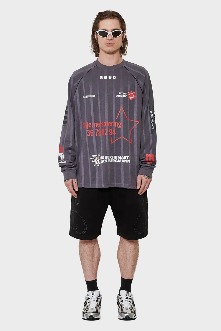 meskie#@Longsleeve FOOTBALL szary