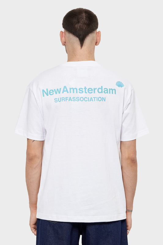 meskie#@Koszulka LOGO TEE biało-niebieska