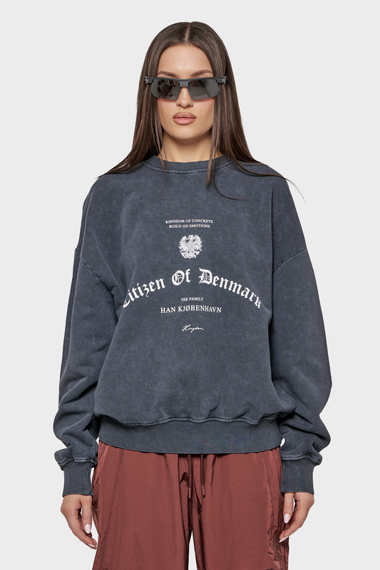 damskie#@Bluza CITIZEN PRINTED CREWNECK szara