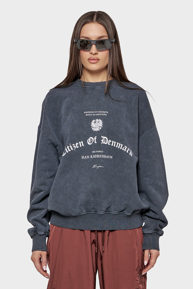 damskie#@Bluza CITIZEN PRINTED CREWNECK szara