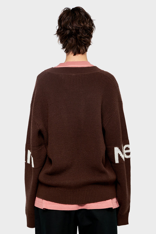 damskie#@Sweter CARDIGAN brązowy