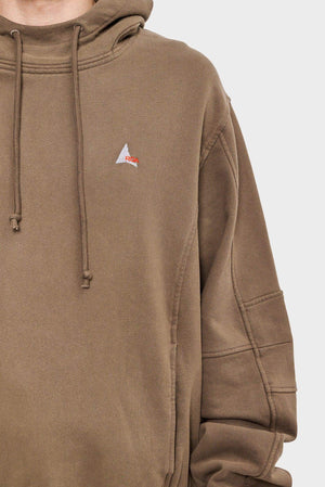 Beżowa bluza z kapturem, haftowane logo ROA, moda streetwear, męska odzież