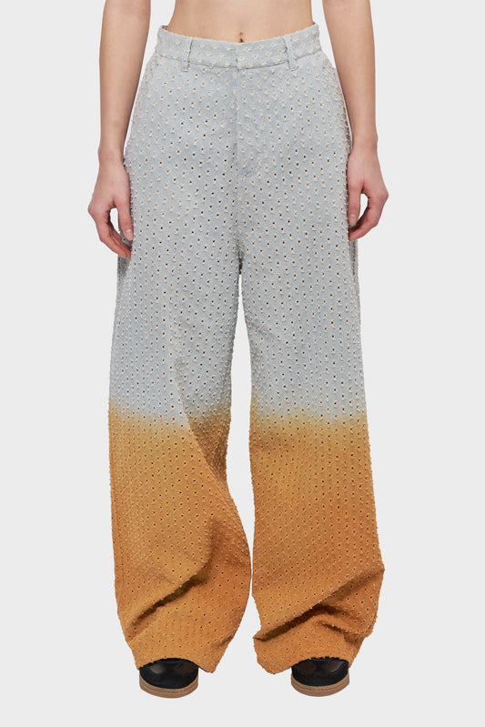 DENIM JEANS trousers light blue/orange
