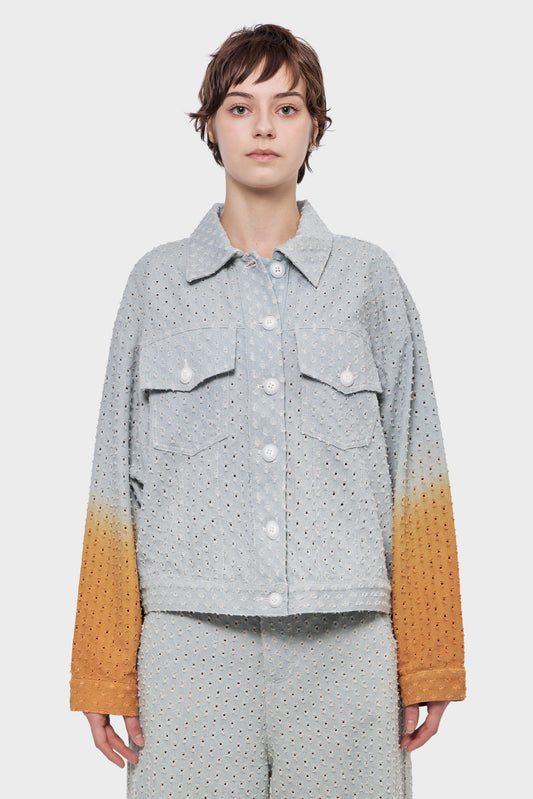 DENIM JACKET light blue/orange