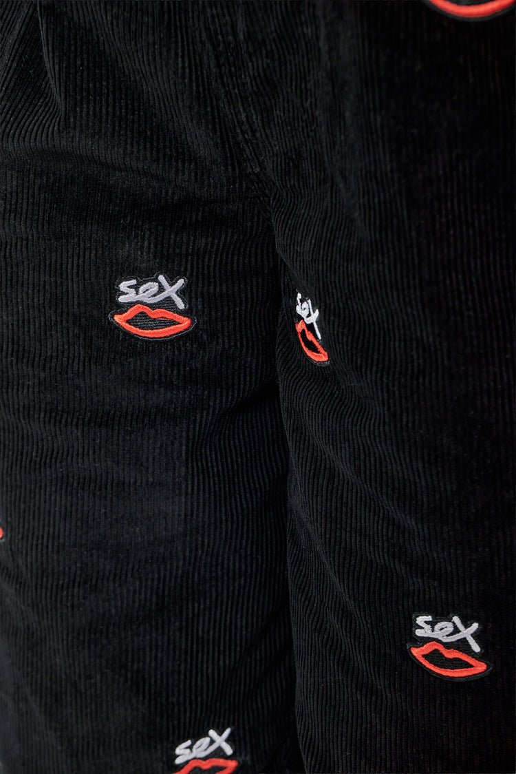 SEX LOGO AOP EMBROIDERED shorts black