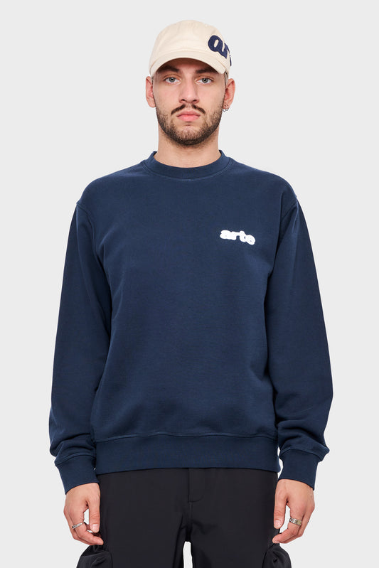 meskie#@Bluza BLUR FLOWER CREWNECK granatowa