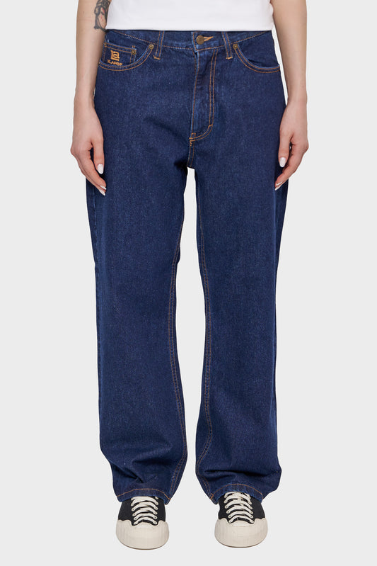 LA STITCHED navy blue trousers