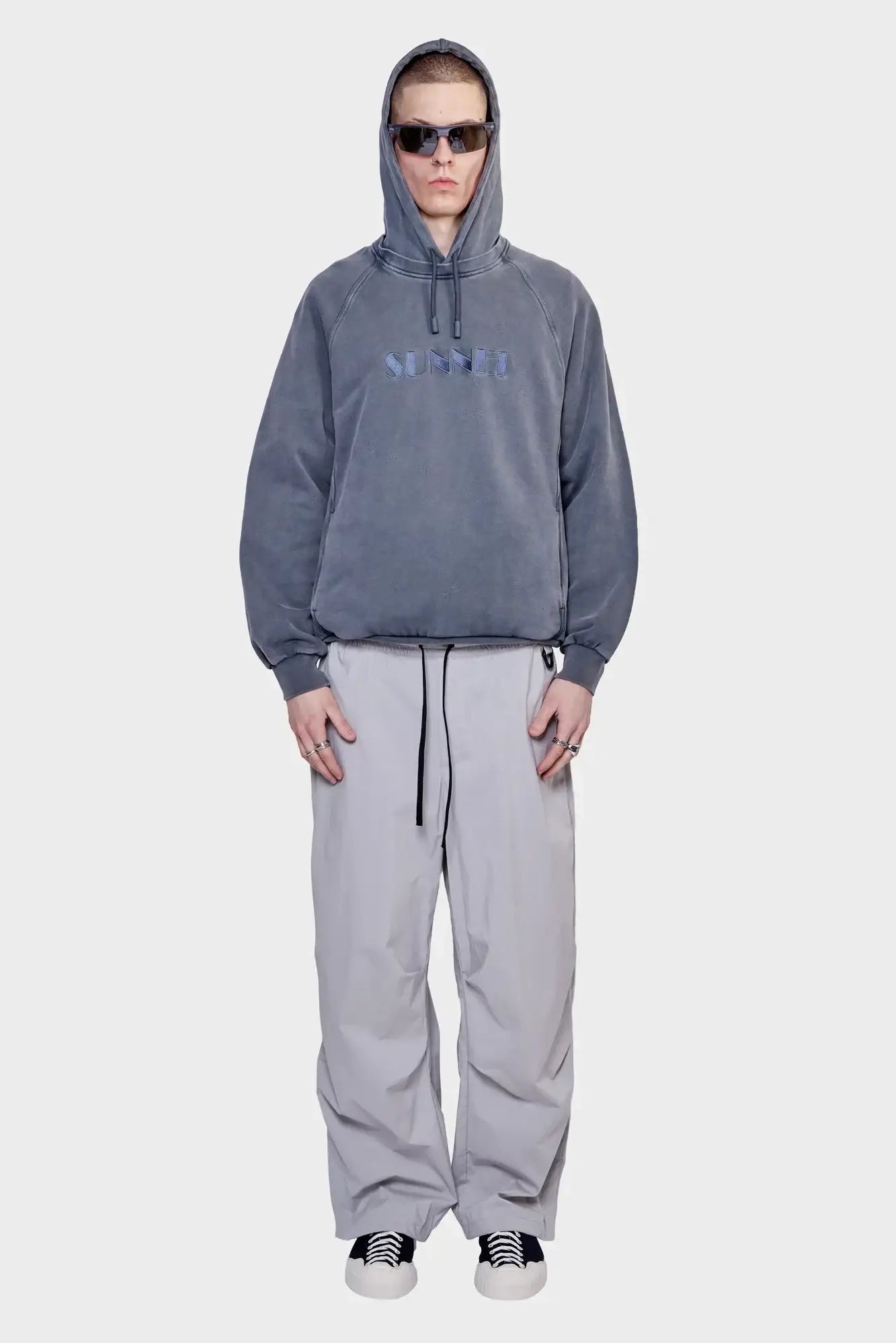 meskie#@Bluza DOUBLE HOODIE szara