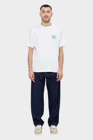 meskie#@Koszulka LOGO TEE biało-niebieska