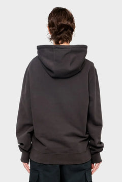 Czarna bluza z kapturem, widok z tyłu, odzież streetwear męska