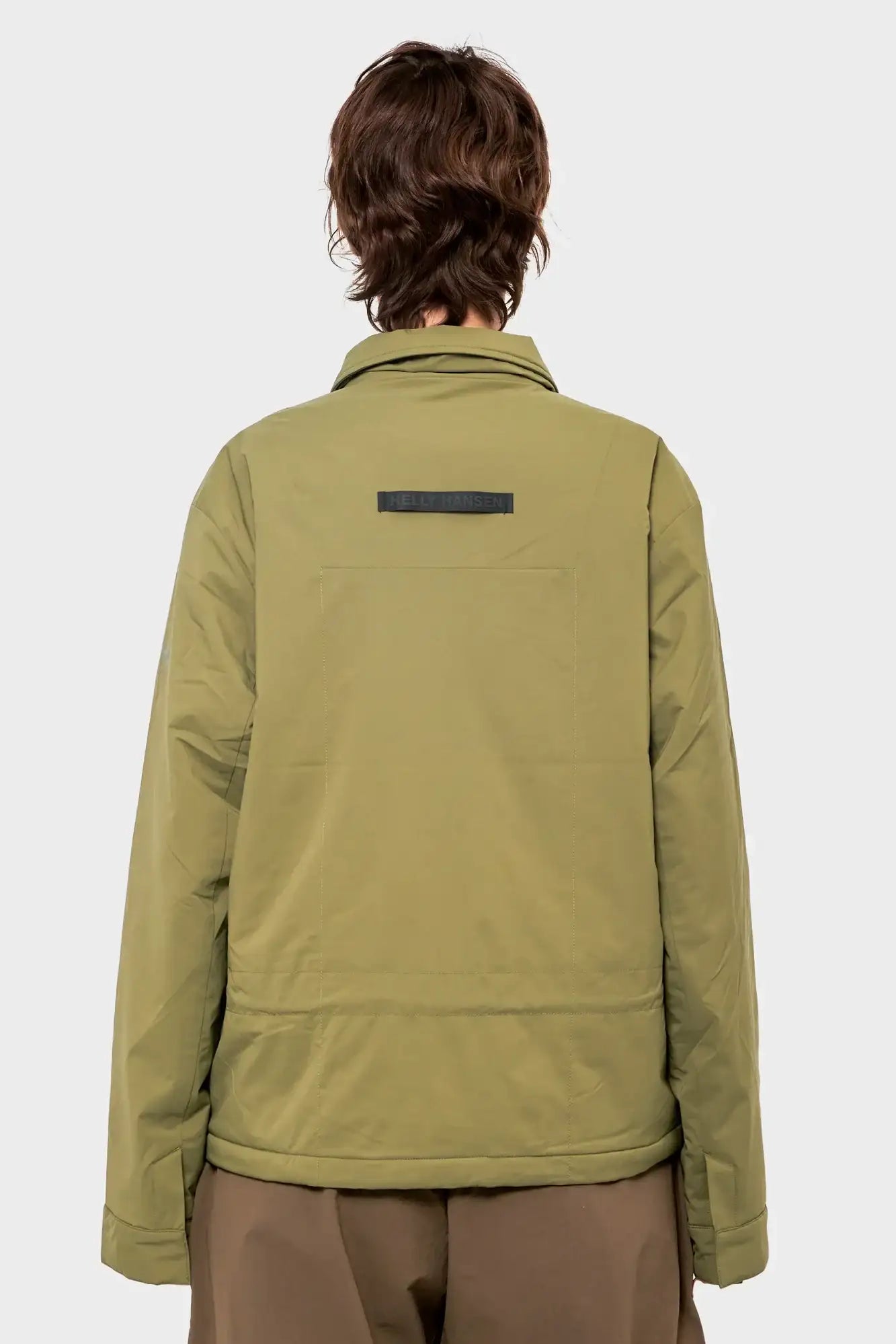 Męska kurtka przejściowa khaki, prosty krój, logo Helly Hansen na plecach